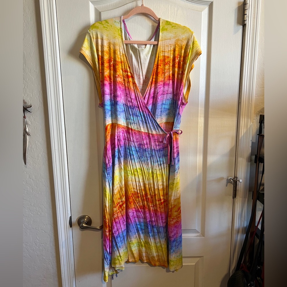 Ombré Tie Dye Bamboo Wrap Dress